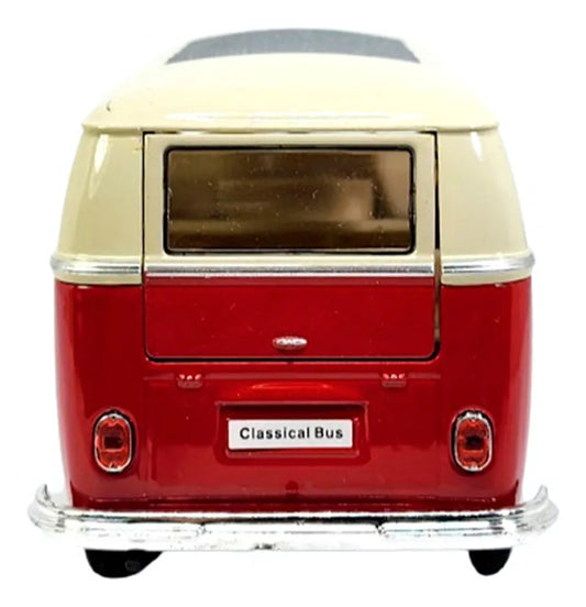 Miniatura Volkswagen Kombi T1 Bus 1963 Vermelho Welly 1/24