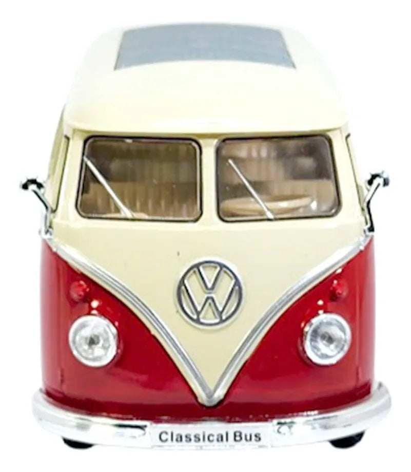 Miniatura Volkswagen Kombi T1 Bus 1963 Vermelho Welly 1/24