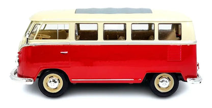 Miniatura Volkswagen Kombi T1 Bus 1963 Vermelho Welly 1/24